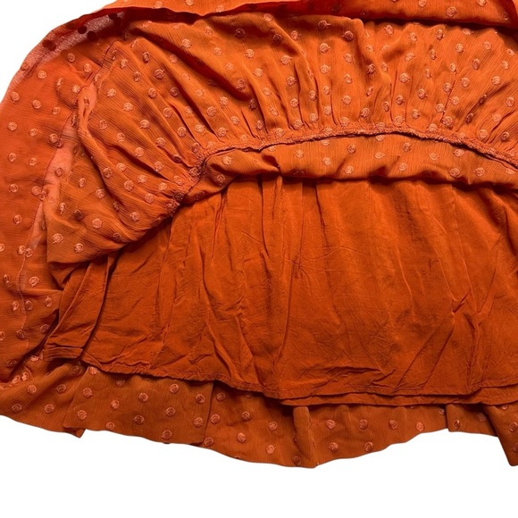By Anthropologie Terra Cotta Orange Somerset Mini Dress SZ L ASO Cassandra Lee - Picture 8 of 13